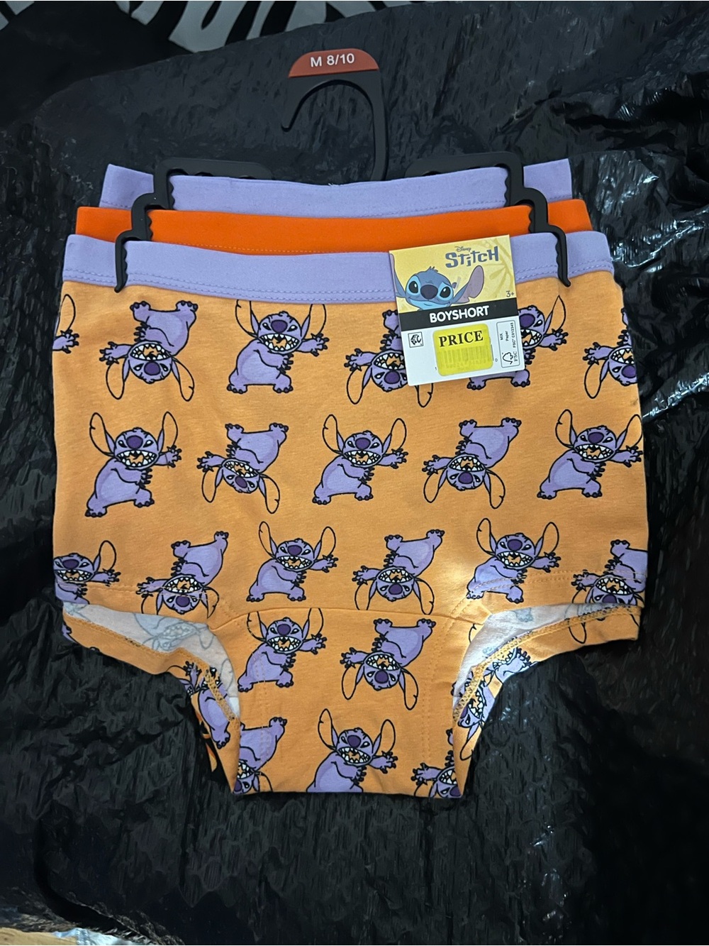 Stitch Printed Boyshort Panties for Women - Orange & Purple